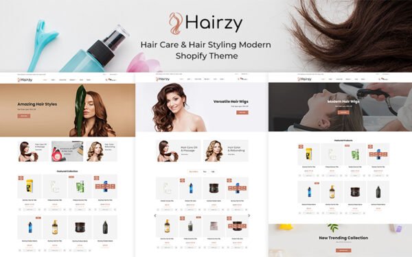 Hairzy – Hair Care And Hair Styling Modern Shopify Theme