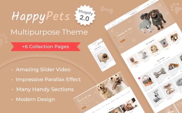 Happy Pets – Animals Store Responsive Multipurpose Shopify Theme