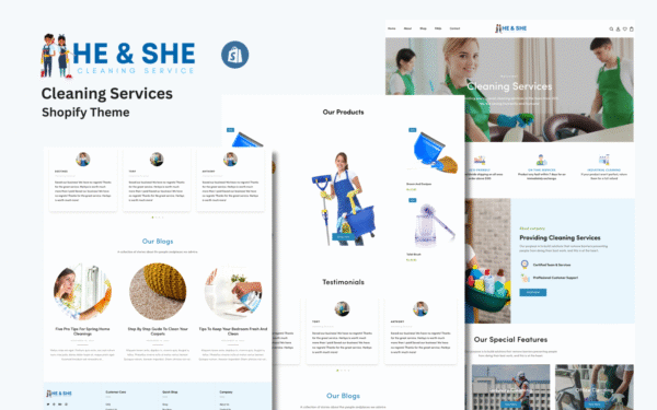 He & She – Cleaning Services Shopify Theme
