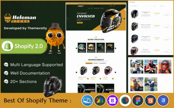 Heleman – Mega Helmets Shopify 2.0 Premium Theme Shopify Theme