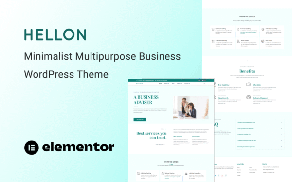 Hellon – Minimalist Multipurpose Fully Responsive Business WordPress Theme