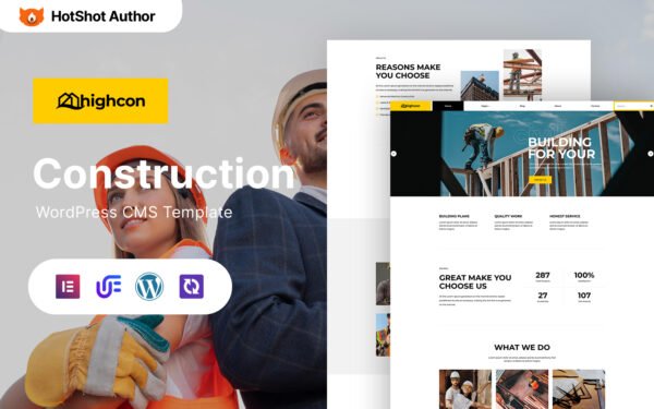 Highcon – Construction Company And Industry Company WordPress Elementor Theme WordPress Theme