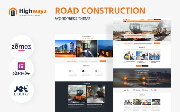Highwayz – Road Construction WordPress Elementor Theme WordPress Theme