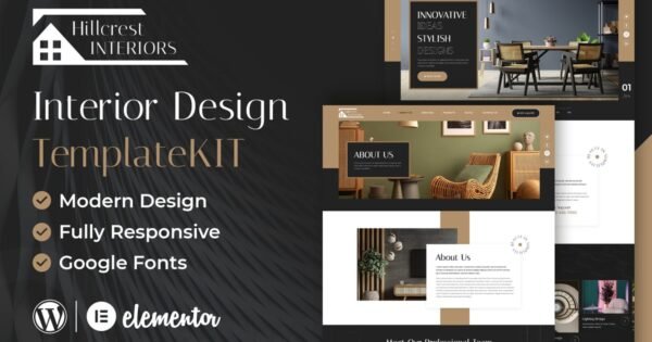 Hillcrest – Interior Design Elementor Template Kit