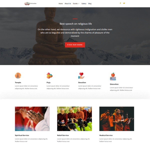Hindu Religious Church Temple Wordpress Theme WordPress Theme