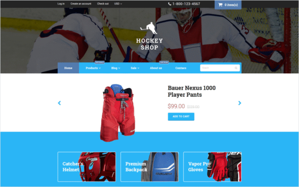 Hockey – Free Responsive Shopify Theme