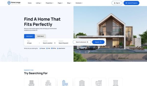 Homelengo – Real Estate WordPress Theme