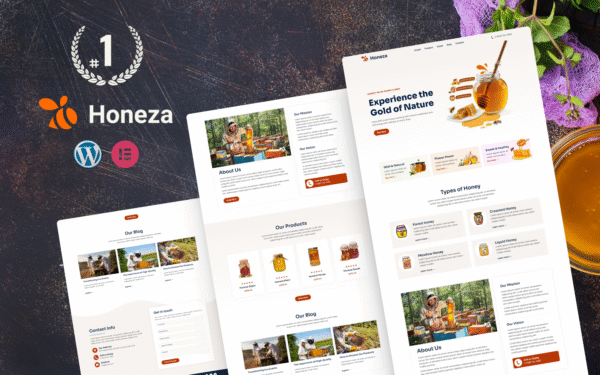 Honeza — Organic Honey Store Elementor Template Kit. Elementor Kit