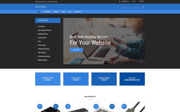 Hosterex – Hosting Multipage Creative Shopify Theme