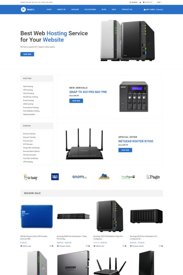 HostGo – Electronics & Gadgets Clean Shopify Theme