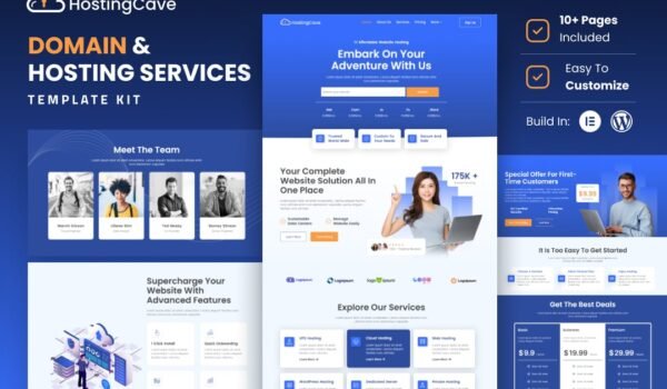 Hostingcave – Web Hosting Services Elementor Template Kit