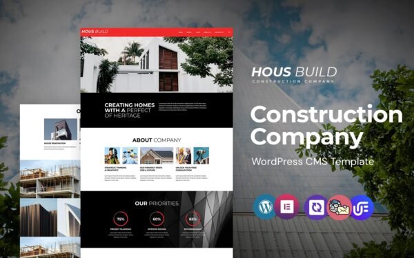 Hous build – Architecture And Construction Company Responsive WordPress Elementor Theme WordPress Theme