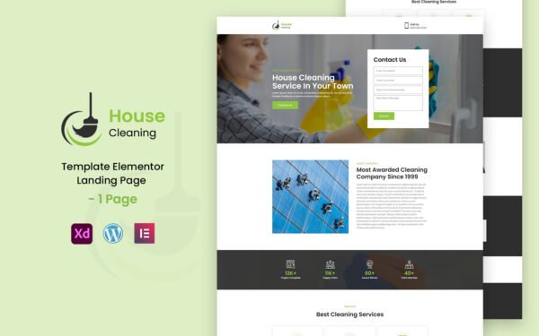 House Cleaning – Cleaning Services Ready to use Elementor Landing Page Template Elementor Kit