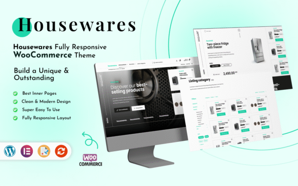 Housewares – Kitchen and Crockery WooCommerce Elementor Theme WooCommerce Theme