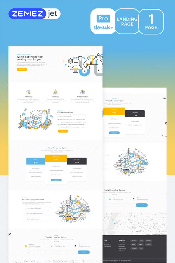 Hoztan – Hosting Pro Elementor Template Elementor Kit