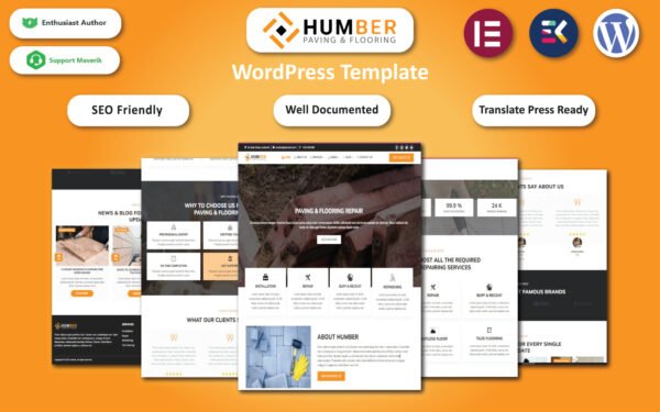 Humber – Paving, Construction & Flooring WordPress Template WordPress Theme