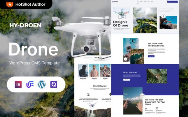 Hydroen – Drone Startup And Copter WordPress Elementor Theme WordPress Theme