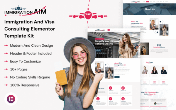 Immigration Aim – Immigration And Visa Consulting Elementor Template Kit Elementor Kit