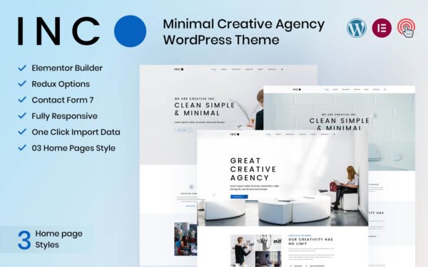 Inc – Minimal Creative Agency WordPress Theme
