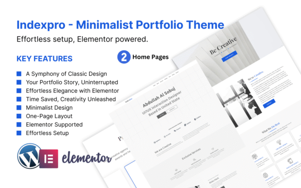 Indexpro – Minimalist Portfolio Theme WordPress Theme