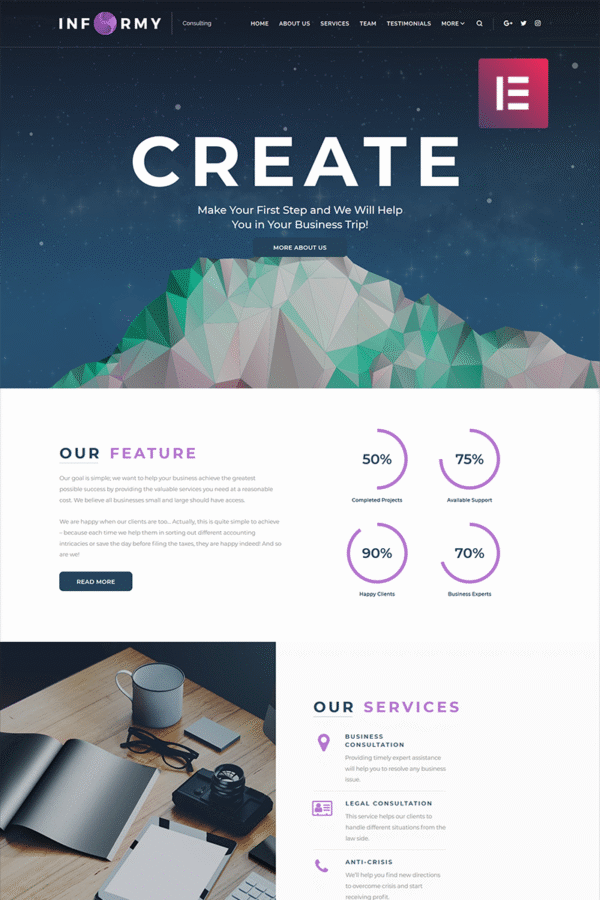 Informy – Consulting Company WordPress Elementor Theme WordPress Theme