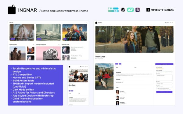 INGMAR – Movie and Series WordPress Theme + RTL