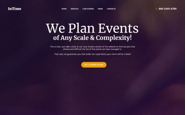 InTime – Events Management Company WordPress Theme