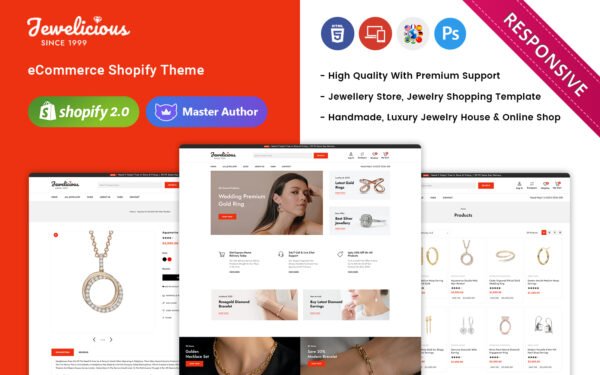 Jewelicious – Modern jewelry Store Shopify Responsive Theme Shopify Theme