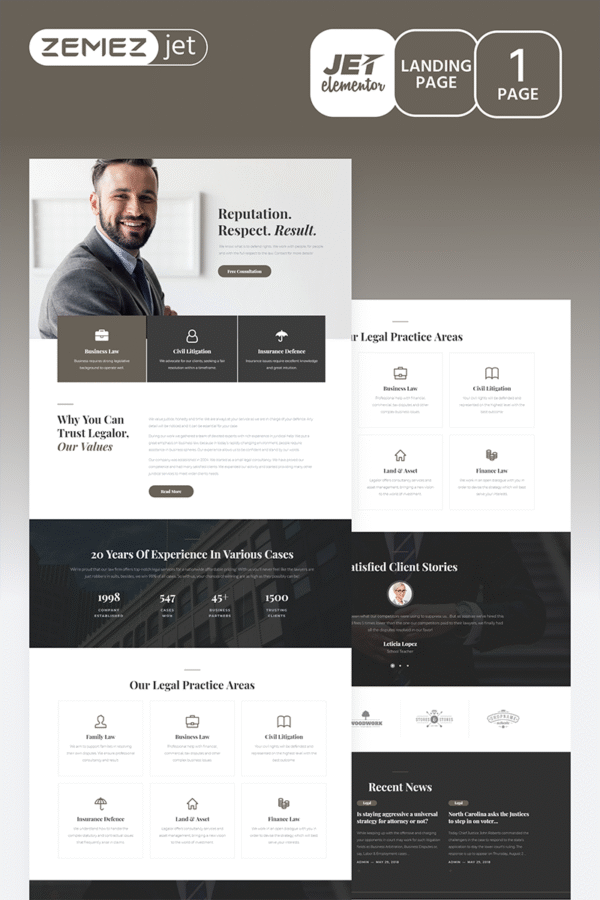 Juristos – Lawyer Jet Elementor Template Elementor Kit