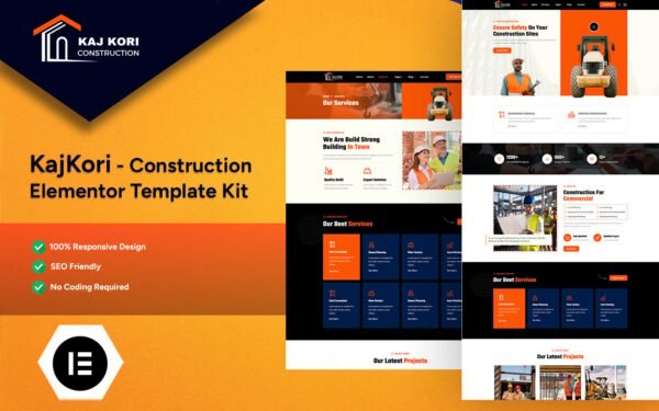 KajKori – Construction Elementor Template Kit Elementor Kit