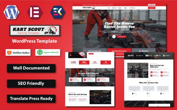 Kart Scout – Karting Club WordPress Elementor Template WordPress Theme