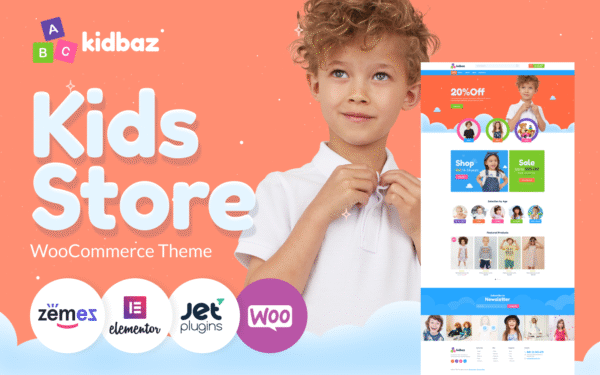 Kidbaz – Kids Stuff ECommerce Modern Elementor WooCommerce Theme