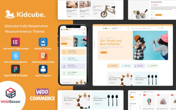 KidCube – Baby Kids Clothing & Toys WordPress Template WooCommerce Theme