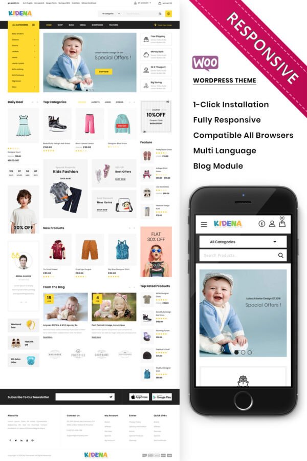 Kidena – The Kids Playstore Responsive WooCommerce Theme