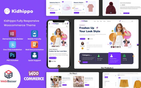 Kidhippo – Kids Toy & Cloth Multipurpose Woocommerce Theme WooCommerce Theme