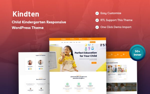 Kindten – Child Kindergarten Responsive WordPress Theme