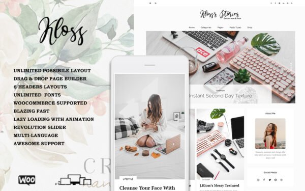 Kloss – Elegant WordPress Blog Theme WordPress Theme