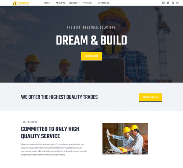 Koncrete – Construction & Building Elementor Template Kit Elementor Kit