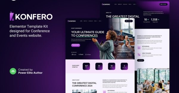 Konfero – Conference & Event Elementor Template Kit