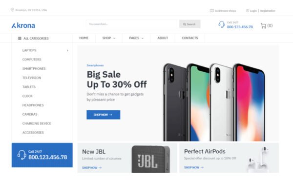 Krona – Electronics ECommerce Classic Elementor WooCommerce Theme