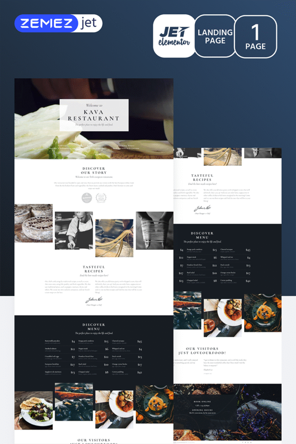 La Resto – Restaurant Jet Elementor Template Elementor Kit
