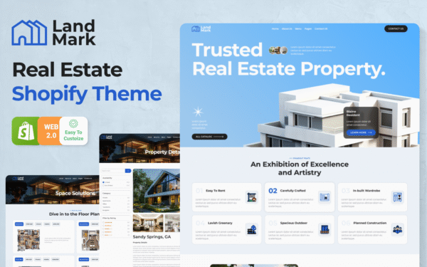 Landmark – Real Estate Sale and Rental Shopify 2.0 Theme Shopify Theme