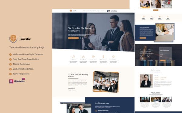 lawstic – Lawyer Services Ready to Use Elementor Kit