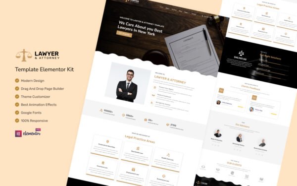 Lawyer & Attorney Law Firm – Law Elementor Kit