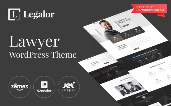 Legalor – Lawyer WordPress Elementor Theme WordPress Theme