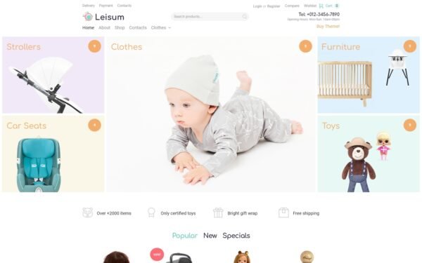 Leisum – Kids Store ECommerce Minimal Elementor WooCommerce Theme