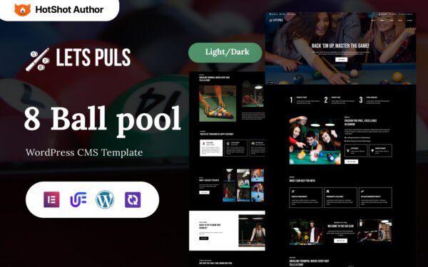 Lets Puls – Billiard Club WordPress Elementor Theme WordPress Theme