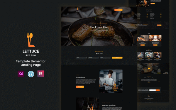 Lettuce Restro – Restaurant Services Ready to use Elementor Template Elementor Kit