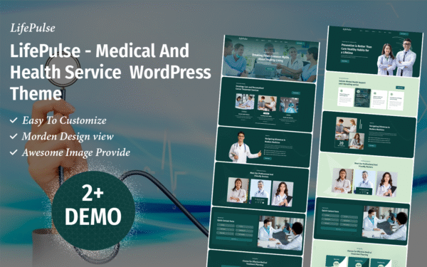 LifePluse- Medical And Hospital Service Wordpress Theme. WordPress Theme