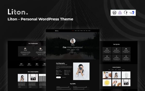 Liton – Personal & CV Responsive WordPress Theme